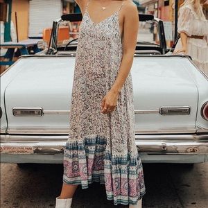 Spell and the Gypsy Dahlia Strappy Dress in Dusty Blue